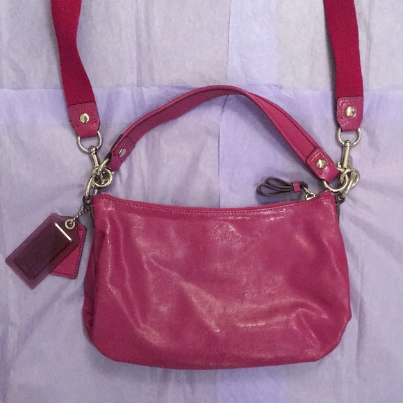 Coach Magenta Pink Heart Crossbody Shoulder Purse - Picture 2 of 8